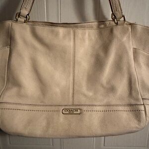 Coach Beige Leather Shoulder Bag